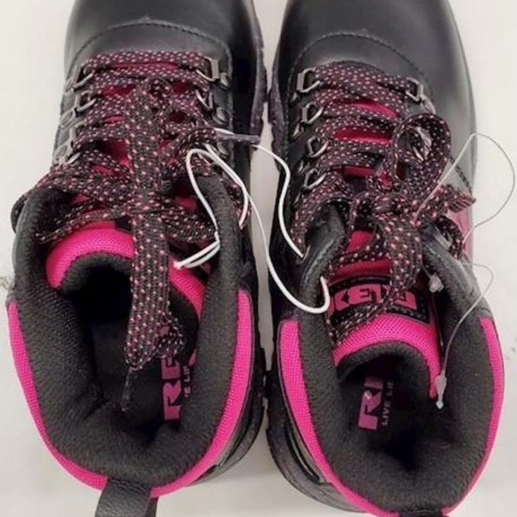 RBX Women's Vandal 2 EF8093 Black Pink Leather Lace Up Ankle Hiking Boots Sz 7.5 - Picture 7 of 7